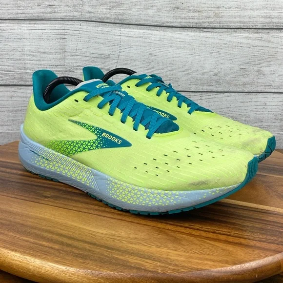 Brooks Hyperion Tempo Road Running Shoe Green Yellow Blue Men’s Sneaker Size 11 - Picture 3 of 12